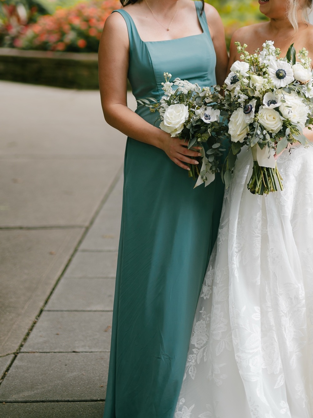 Birdy Grey Sea Glass Chiffon Alex Dress Square-Neck Bridesmaid Gown